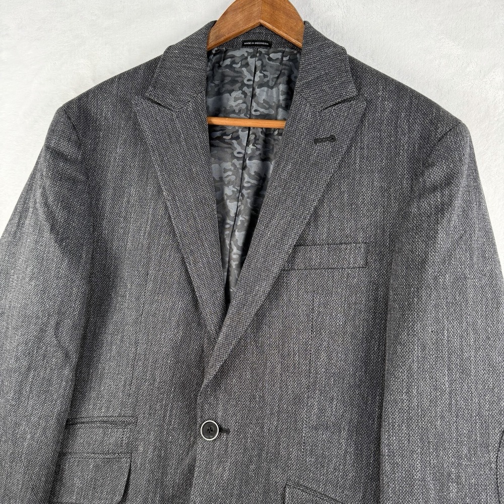 Joseph Abboud Tessuti Sondrio Blazer Mens 38R Elbow Patches Cotton Peak Lapel